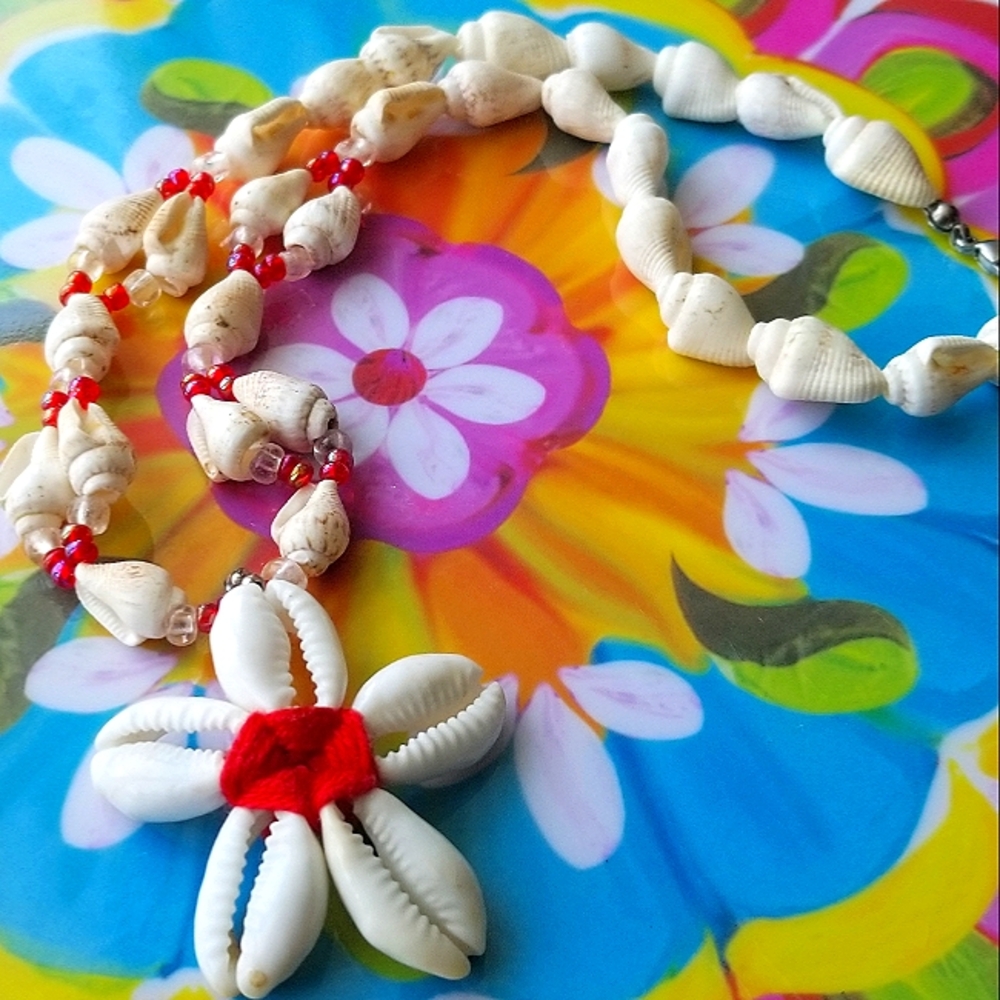 Cowrie Shell Tribal Necklace Coachella Festival